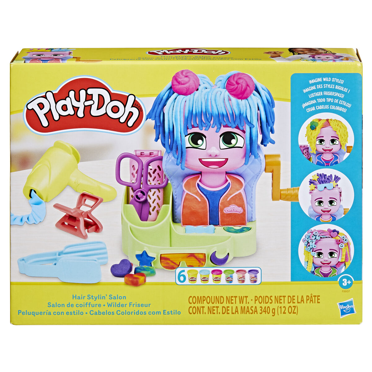Modellera Spel Hasbro Playdoh Dodatki 6 Burkar Hår